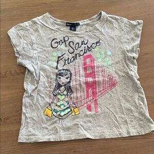 NWoT GAP Kids Girls Size 6-7 Light Gray San Francisco Graphic Tee w/ Sequins
